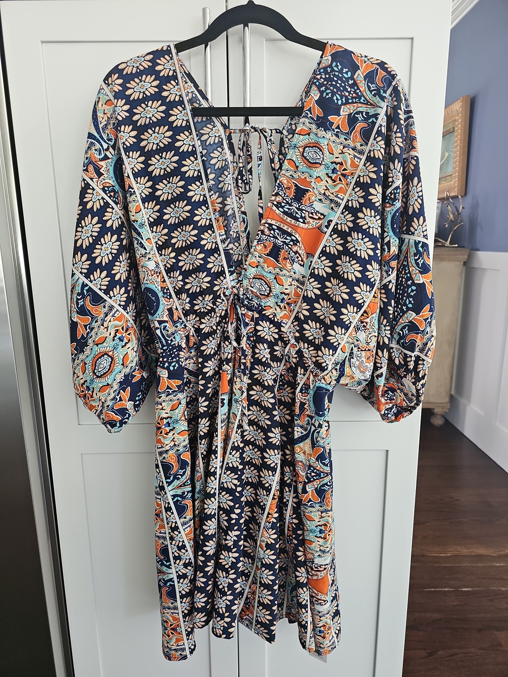Florida Or Auburn Gameday Navy & Orange Floral Print Dress - Picture 4 of 7